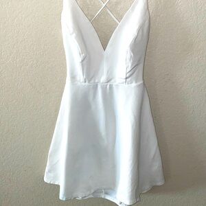 Cute white dress mid length backless